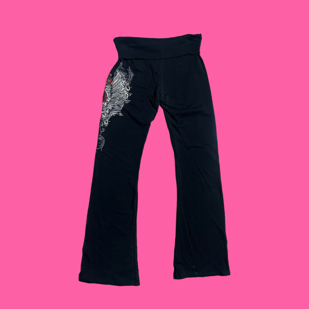 Heart black flare leggings
