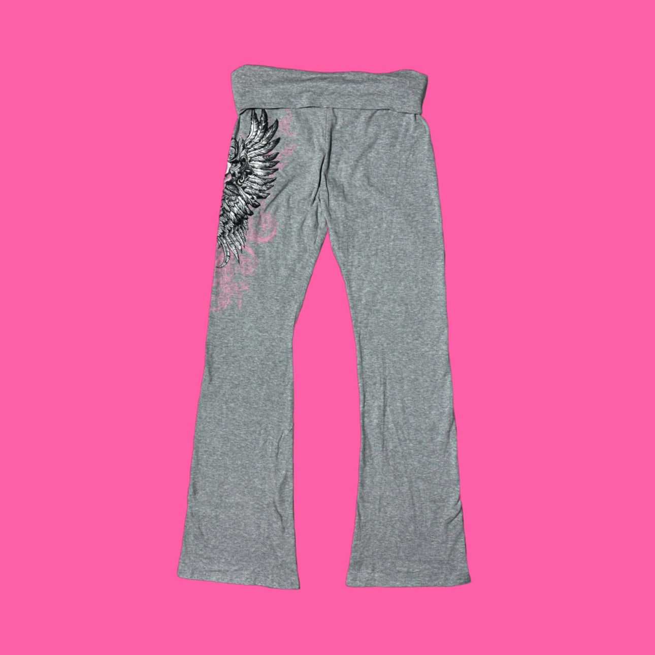 rose cross grey flare leggings