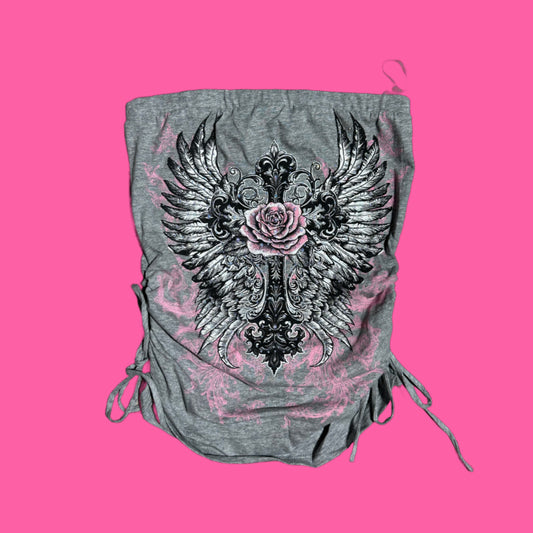 rose cross grey top