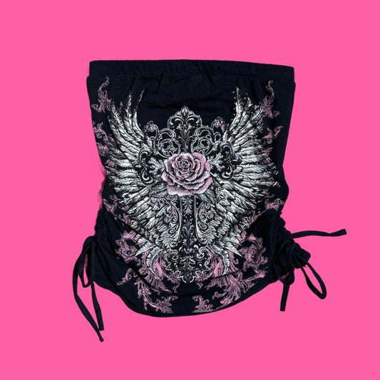 rose cross black top