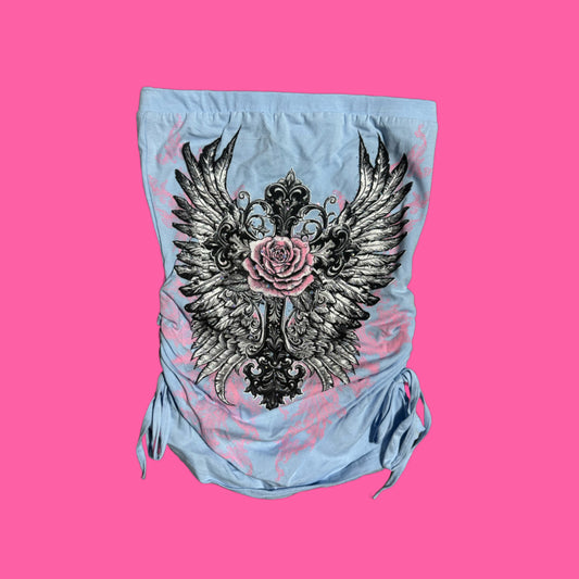 rose cross blue top