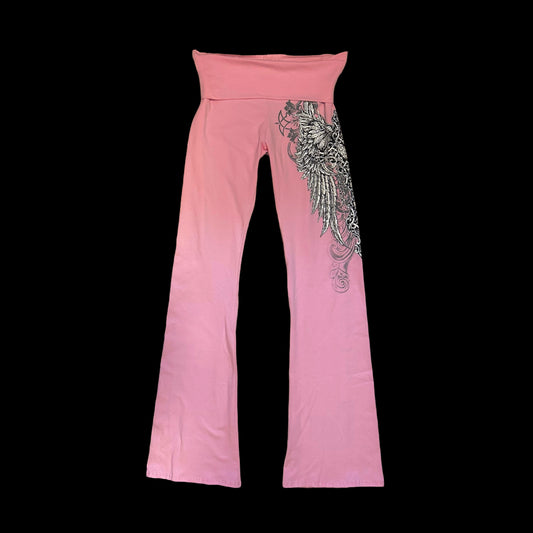 pink cross yoga pants